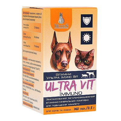 Вітамінно-мінеральний комплекс для підтримки імунітету ModeS Ultra Immuno Vit для котів та собак
