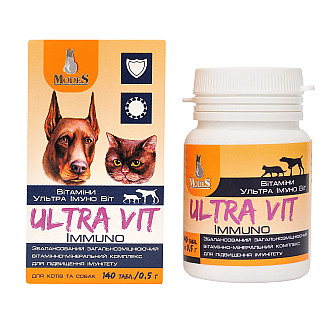 Вітамінно-мінеральний комплекс для підтримки імунітету ModeS Ultra Immuno Vit для котів та собак, 140 таб по 0.5 г