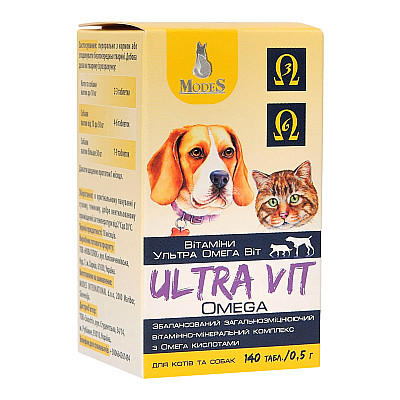 Вітамінно-мінеральний комплекс ModeS Ultra Omega Vit для котів та собак