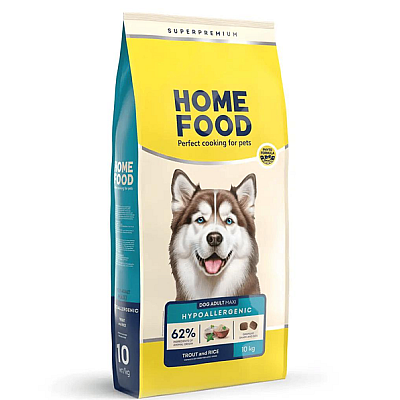 Сухий корм для собак великих порід Home Food (Хоум Фуд) DOG ADULT MAXI Гіпоалергенний «Форель з рисом»