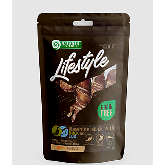 Ласощі для собак Nature's Protection Lifestyle Snack For Dogs Rawhide Sticks With Duck And Cod Rolls роли з качки і тріски, 75г