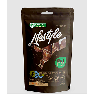 Ласощі для собак Nature's Protection Lifestyle Snack For Dogs Rawhide Sticks With Duck And Cod Rolls роли з качки і тріски
