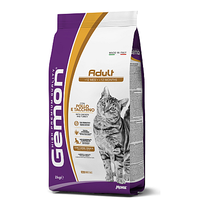 Сухий корм для дорослих котів Gemon Cat курка з індичкою