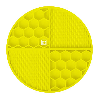 Килимок для злизування і повільного харчування Waudog Silicone 211х211х30 мм, жовтий