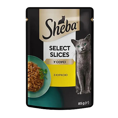Влажный корм для кошек Sheba Select Slices pouch с курицей в соусе