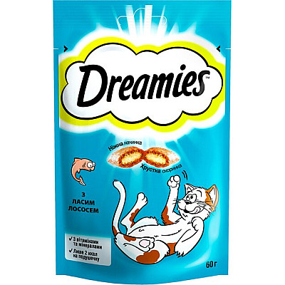 Лакомство для кошек Dreamies с лососем