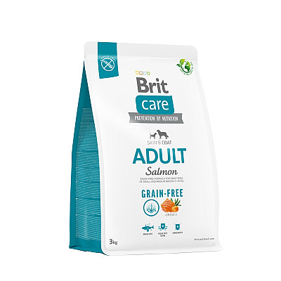 Сухий беззерновий корм для собак малих та середніх порід Brit Care Dog Grain-free Adult  з лососем
