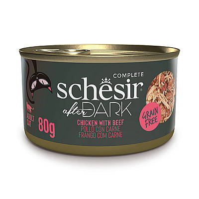 Натуральные консервы для кошек Schesir After Dark Chicken With Beef Шезир курица с говядиной в бульоне