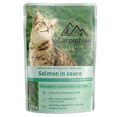 Carpathian pet food павуч для котів лосось в соусі