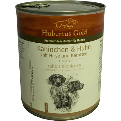 Консерви для собак Hubertus Gold Kaninchen & Huhn, кролик та курка з пшоном і морквою