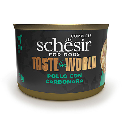 Натуральні консерви для собак Schesir Taste the World Chicken with Carbonara Шезір курка з карбонарою в бульйоні