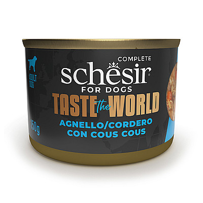 Натуральні консерви для собак Schesir Taste the World Lamb With Cous Cous Шезір ягня з кускусом в бульйоні