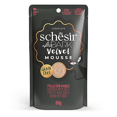Натуральные консервы для кошек Schesir After Dark Chicken With Beef Шезир курица с говядиной мусс