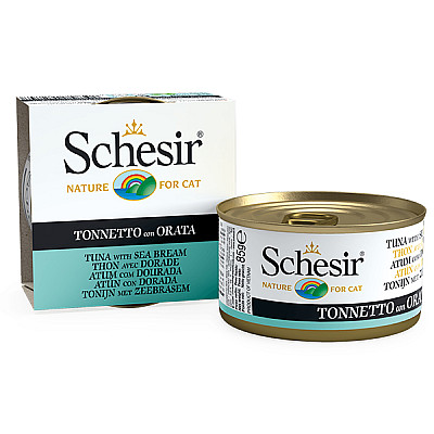 Schesir Tuna with Dorada ШЕЗИР ТУНЕЦ С ДОРАДОЙ в желе натуральные консервы для кошек, влажный корм