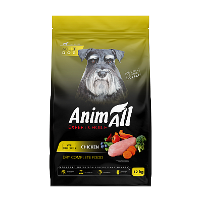 Сухий корм AnimAll для собак, зі свіжою куркою