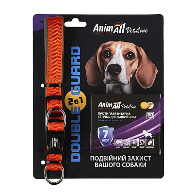 AnimAll VetLine Double Guard комплект ошейник с противопаразитарной лентой, оранжевый