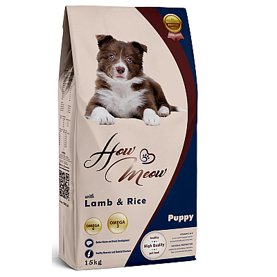Повнораціонний корм для цуценят How Meow Puppy з ягням та рисом