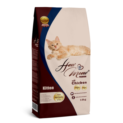 Повнораціонний корм для кошенят How Meow Adult Kitten з куркою