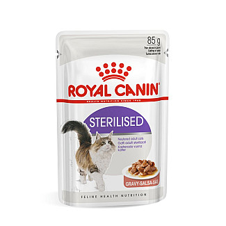 Royal Canin STERILISED консервы для стерилизованых кошек и кастрированных котов в соусе старше 1 года, 85 гр