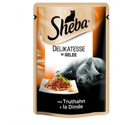 Вологий корм для кішок Sheba з індичкою в желе