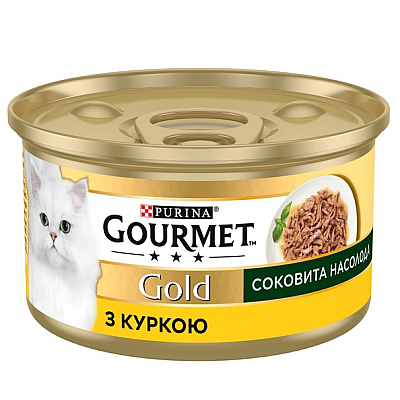 Шматочки для дорослих котів Gourmet Gold (Гурмет Голд) Соковита насолода з куркою