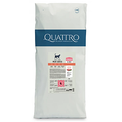 Сухой корм для взрослых стерилизованных кошек Quattro (Кваттро) с говядиной