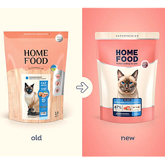 Сухий корм для кішок Home Food (Хоум Фуд) CAT ADULT Гіпоалергенний «Морський коктейль» підходить для кастрованих/стерилізованих, 1.6 кг