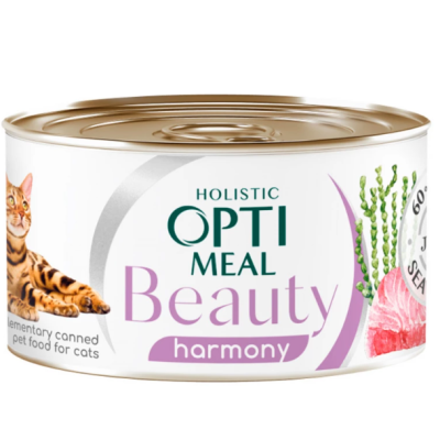 OptiMeal Cat Beauty Harmony - консерви ОптиМіл з тунцем та морськими водоростями в желе для кішок
