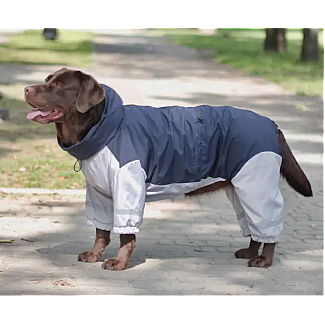 Дощовик для великих собак Dogs Bomba синiй з сiрим, 11