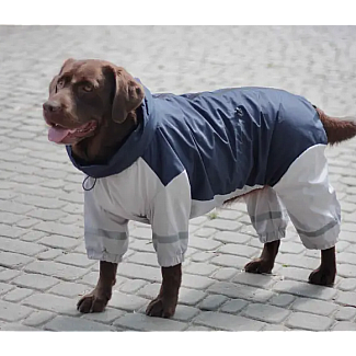 Дощовик для великих собак Dogs Bomba синiй з сiрим, 11