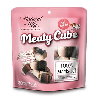 Natural Kitty Meaty Cube 100% Mackerel Ласощі для котів та собак у вигляді кубиків, скумбрія, 60г