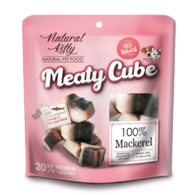 Natural Kitty Meaty Cube 100% Mackerel Ласощі для котів та собак у вигляді кубиків, скумбрія