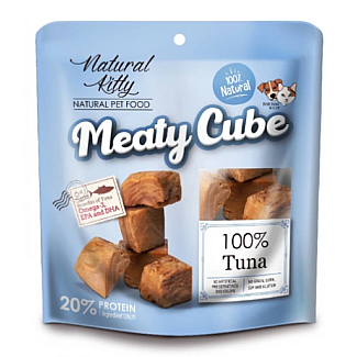 Natural Kitty Meaty Cube 100%Tuna  Ласощі для котів та собак у вигляді кубиків, тунець, 60г