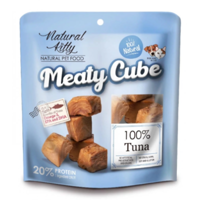 Natural Kitty Meaty Cube 100%Tuna  Ласощі для котів та собак у вигляді кубиків, тунець