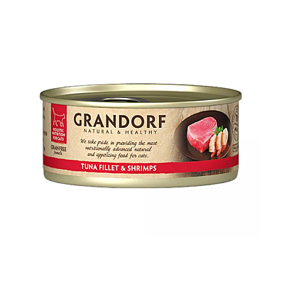 Вологий корм для котів Grandorf TUNA FILLET & SHRIMPS філе тунця з креветками