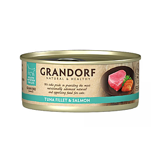 Вологий корм для котів Grandorf TUNA FILLET & SALMON філе тунця з лососем, 70 г