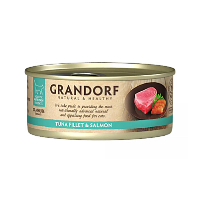 Вологий корм для котів Grandorf TUNA FILLET & SALMON філе тунця з лососем