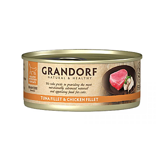 Вологий корм для котів Grandorf TUNA FILLET & CHICKEN FILLET філе тунця з курячою грудкою, 70 г