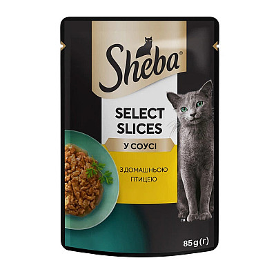Влажный корм для кошек Sheba с домашней птицей в соусе