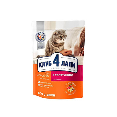 Сухий корм для котів Club 4 Paws Преміум з телятиною