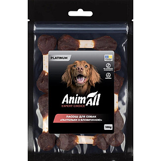 Лакомство для собак AnimAll PLATINUM гантельки с говядиной, 100 г