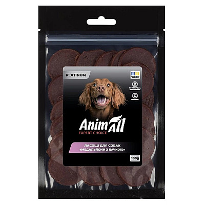 Лакомство для собак AnimAll PLATINUM медальоны с уткой