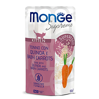 Вологий корм для кошенят Monge (Монж) Supreme Kitten тунeць з кіноа та молодою морквою, 80 г