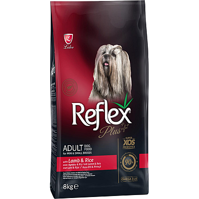 Повноцінний та збалансований сухий корм для собак малих порід Reflex Plus з ягням та рисом
