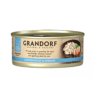 Вологий корм для котів Grandorf CHICKEN FILLET & SHRIMPS куряча грудка з креветками, 70 г