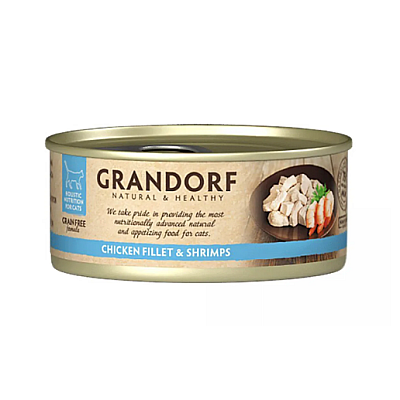 Вологий корм для котів Grandorf CHICKEN FILLET & SHRIMPS куряча грудка з креветками