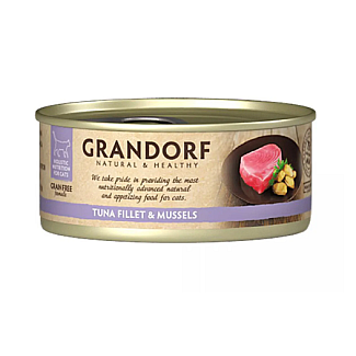 Вологий корм для котів Grandorf TUNA FILLET & MUSSELS філе тунця з мідіями, 70 г