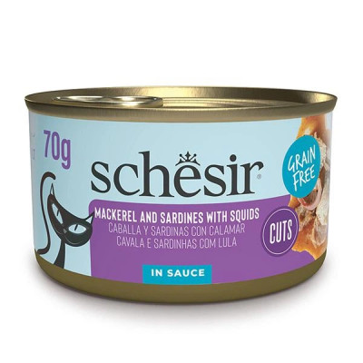 Schesir Grill МАКРЕЛЬ С САРДИНОЙ (Mackerel Sardines) консервы для кошек, банка