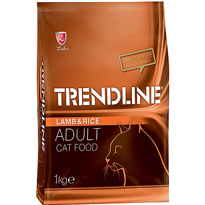 Повноцінний та збалансований сухий корм Trendline для котів з ягням та рисом