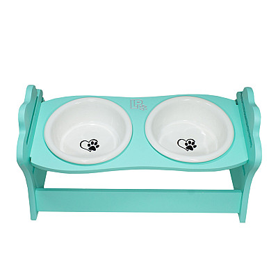 Миски керамические на деревянной подставке Lucky Pet 2x0,3л/13см (552662)